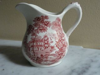 Vintage Royal Staffordshire Clarice Cliff Tonquin Red Creamer 4” England