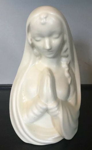 Vintage Mother Mary Madonna Planter Head Vase Haeger White 9 Inches Tall