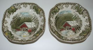 Johnson Bros The Friendly Village Covered Bridge Soup Or Cereal Bowls