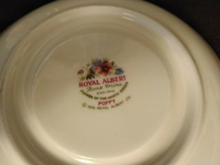 ROYAL ALBERT Flower of the Month AUGUST Poppy Tea Cup Saucer China England 2