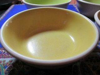 4 Taylor Smith & Taylor TST Chateau Buffet Cereal Bowl Cinnamon Green Yellow 2