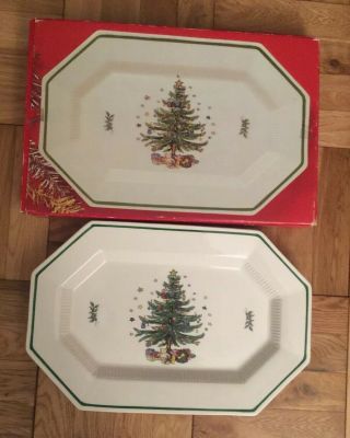 Seasonal Nikko Christmastime 16 " By 10” Large Xmas Platter