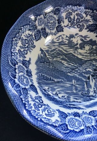 1 Royal Warwick LOCHS OF SCOTLAND BLUE Loch Katrine Cereal / Fruit Bowls England 4