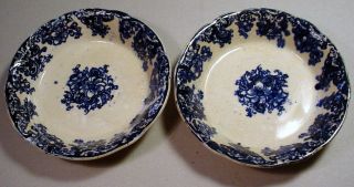 Antique Alfred Meakin England Flow Blue Ormonde Fruit Dessert Sauce Bowl 4 - 7/8 "