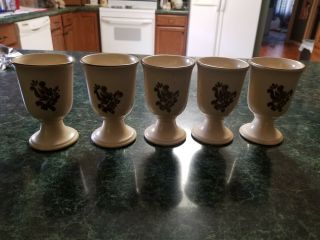 Set Of 5 Vintage Pfaltzgraff Village Footed Pedestal Cups