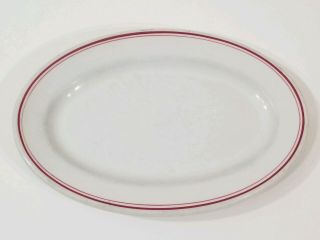 Vtg Shenango China Usa Restaurant Ware Red Striped Platter 9 1/2 "