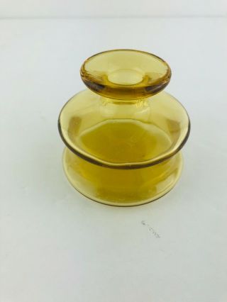 Vintage Dansk Designs France Harvest Gold Glass Vase Inkwell Candle Holder Fall 3