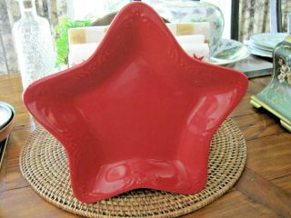 Pfaltzgraff Ruby Red Five Point Star Serving Dish Christmas Cookies Fourth July