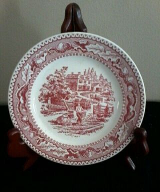 (6) Vtg Royal China Pink Memory Lane Bread Plates