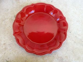 The Pioneer Woman Paige Red Dinner Plate Beaded Scrolls Scalloped