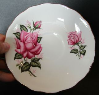 Colclough Teacup and Saucer with Pink Roses 5