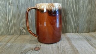 1 Vintage Hull Pottery Ovenproof Usa Brown Drip Beer Stein Mugs 5”