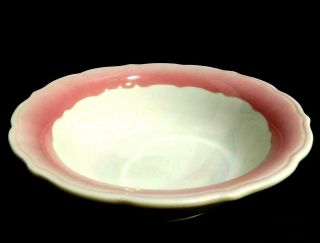Syracuse China Restaurant Ware Oval Serving Bowl Pink & White 9 