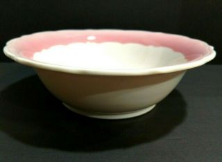 Syracuse China Restaurant Ware Oval Serving Bowl Pink & White 9 