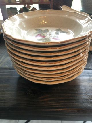 Vintage Ten Mikasa Strawberry Festival 10.  5 " Dinner Plates Eb 801 Made In Japan