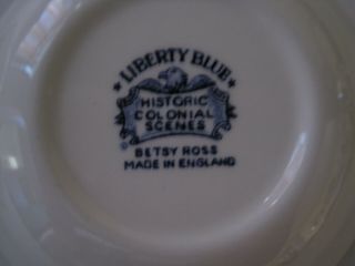 Liberty Blue Betsy Ross Berry Bowls (2) Historic Colonial Scenes England 4
