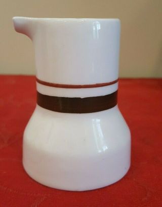 Vintage Shenango China Individual Off White With Brown Stripes Creamer Syrup