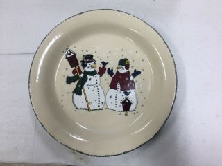 Home & Garden Party Snowman & Snow Woman 10” Pie Plate 2001