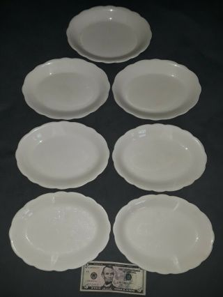 7 Vintage Buffalo China Oval Scallop Plates 9 1/2 " X7 1/8 " X1 3/8 " A Deal