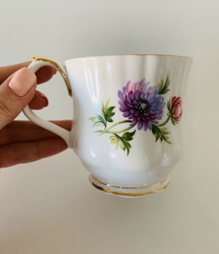 Vintage Royal Albert Tea Cup Bone China Floral Month March