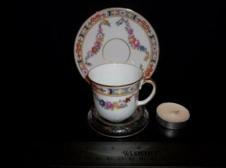 Porcelain Floral Tea Cup And Saucer " Epiag " With Stand One Set