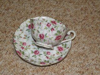 Vintage Lefton China Pink Rose Chintz Cup & Saucer Set Multiples Available