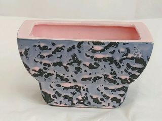 Mid Century Vintage Mccoy Pottery Usa Pink And Black Planter 6x4 "
