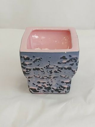 Mid Century Vintage McCoy Pottery USA Pink and Black Planter 6x4 