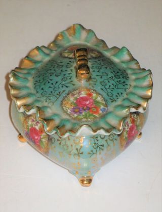 Kreiss & Co Vintage Ceramic Candy Dish Trinket Tray with Lid & Footed Vintage 2