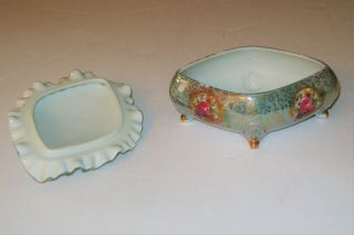 Kreiss & Co Vintage Ceramic Candy Dish Trinket Tray with Lid & Footed Vintage 4