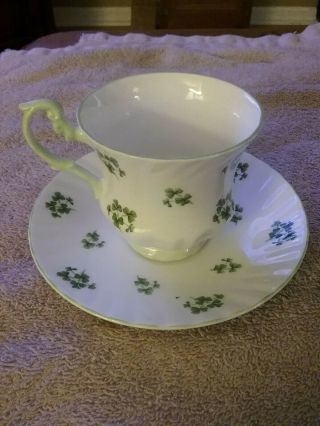 Queens Fine Bone China Shamrock Tea Cup And Saucer Made In England Rosina China