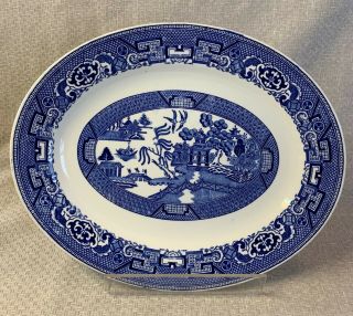Homer Laughlin Blue Willow 11 - 5/8 " Oval Serving Platter 1956