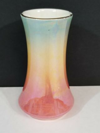 Vtg Royal Winton Etona Lustre Ware Rainbow Bud Vase
