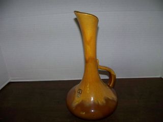 Vintage Royal Haeger Mid Century Blonde/brown Drip Glaze Vase Pitcher,  Label