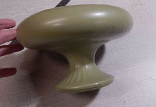 McCoy Floraline Pedestal Matte Green Ceramic Bowl Vase Planter USA 430 3