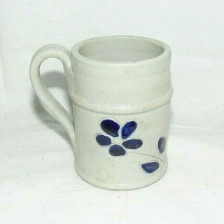 Williamsburg Pottery Small Mug Stoneware Grey Blue