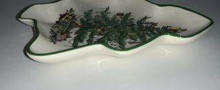 Spode Christmas Tree Shaped Plate Serving Tray Dish England Green Trim Holiday 5