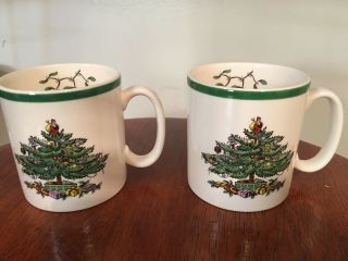 Set Of 2 Spode Christmas Tree Coffee Mugs Cups - England
