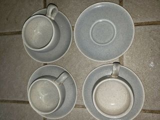Vtg Russel Wright Steubenville Granti 3 Cups And 4 Saucers Saucer 4 " Cup 2 Cup