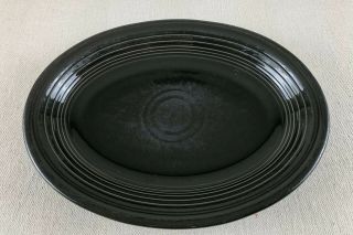Vintage Fiesta Ware Black Small Serving Platter Plate 11 X 8 Made In Usa