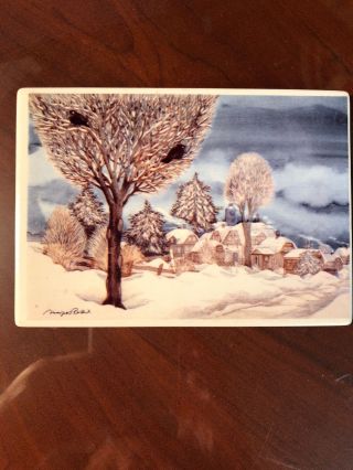 VilboCard Villeroy & Boch Ceramic Art Card W.  Germany M.  Rettich Winter Village 3
