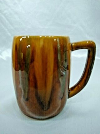 Dryden Pottery Hot Springs Ark Brown/ Green Drip Glaze Coffee Mug Tall Vintage