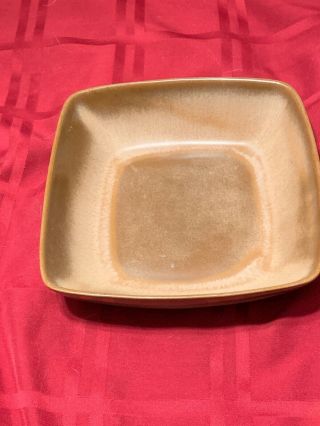 Vintage Frankoma Pottery 8.  5 " Square Serving Bowl 5ns Brown Satin