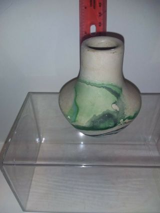 Vintage Nemadji Pottery Vase American Indian Stamped Marked Set of 2 2