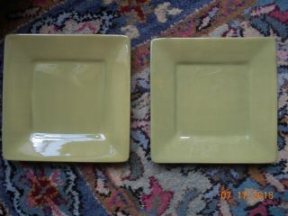 2 Tabletops Misto Green Square Salad Luncheon Plates