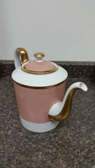 Versailles Dusty Rose Fitz And Floyd 1982 Japan 6 Cup Teapot With Lid 8 " Tall