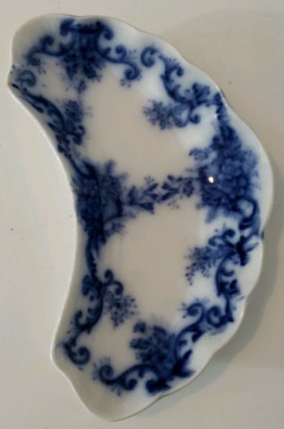 Antique Royal Semi - Porcelaine England Flow Blue " Trinket " Dish,  Reg.  Martha
