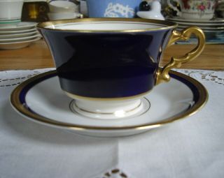 Vintage Syracuse China Cobalt Blue Old Ivory Marlborough Blue Teacup & Saucer