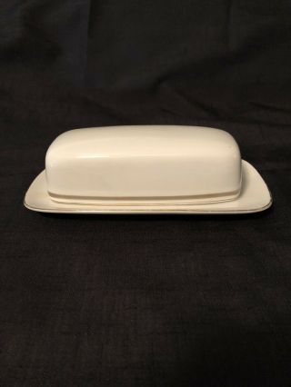 102 By St.  Regis Fine China Covered Butter Dish With Lid White Gold Trim