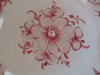 HAND PAINTED RETICULATED FLORAL PLATE: VESTAL ALCOBACA PORTUGAL 3